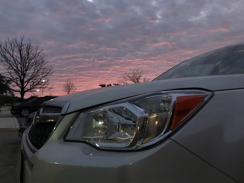 We get pretty intense sunrises around here in January.